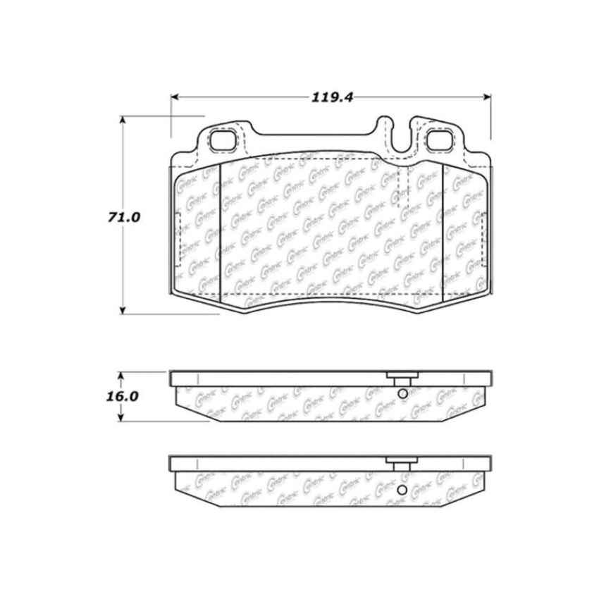 CENTRIC PARTS 104.08473 Posi Quiet Semi-Metallic Brake Pads with Hardware