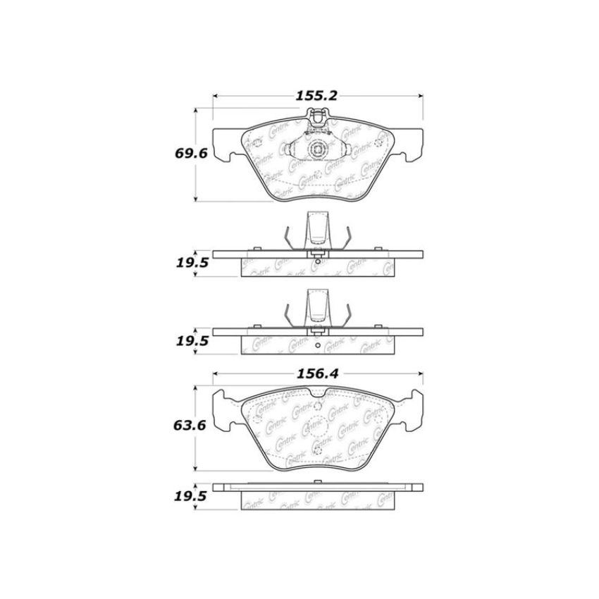 CENTRIC PARTS 104.08531 Posi Quiet Semi-Metallic Brake Pads with Hardware