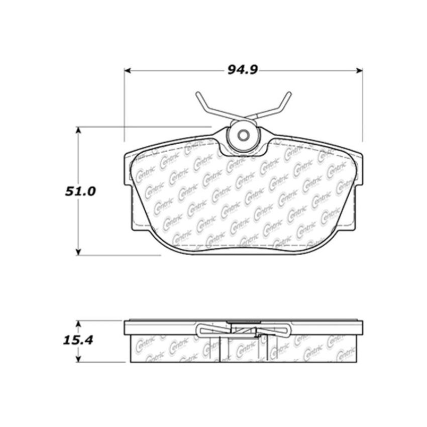 CENTRIC PARTS 104.08770 Posi Quiet Semi-Metallic Brake Pads with Hardware