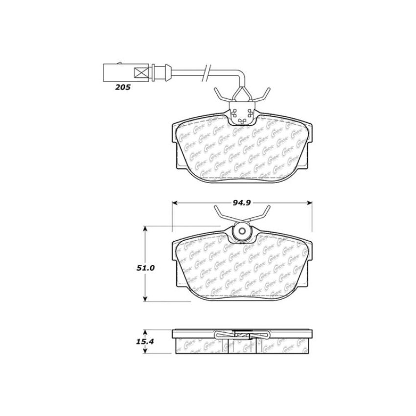 CENTRIC PARTS 104.08771 Posi Quiet Semi-Metallic Brake Pads with Hardware