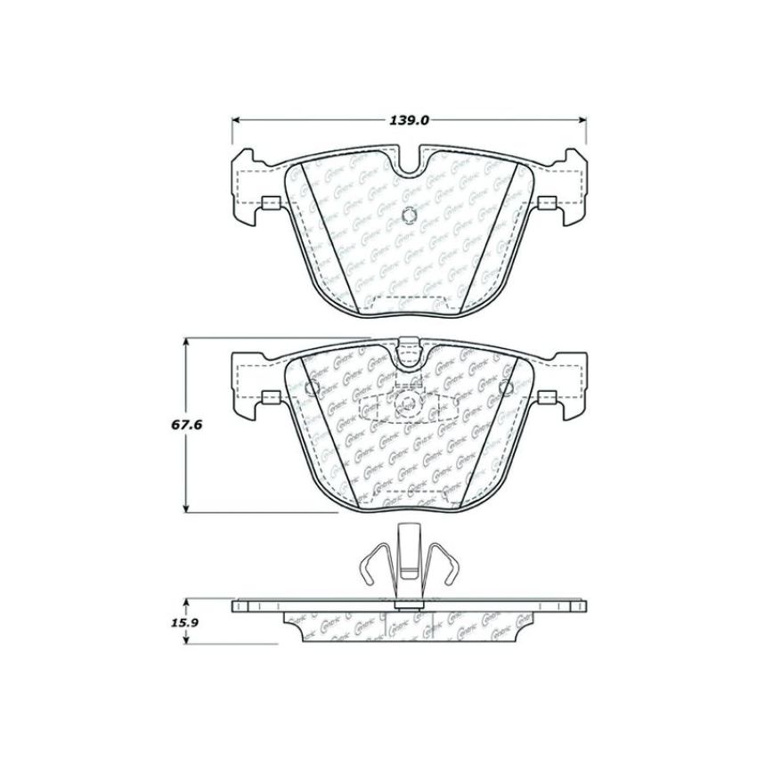 CENTRIC PARTS 104.09191 Posi Quiet Semi-Metallic Brake Pads with Hardware