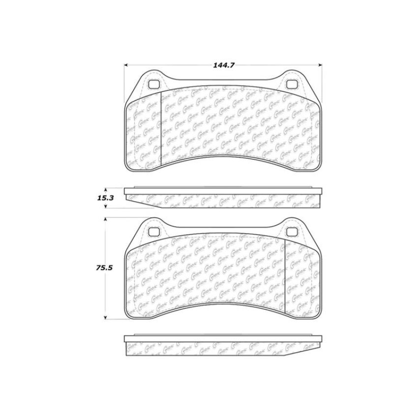 CENTRIC PARTS 104.09380 Posi Quiet Semi-Metallic Brake Pads with Hardware