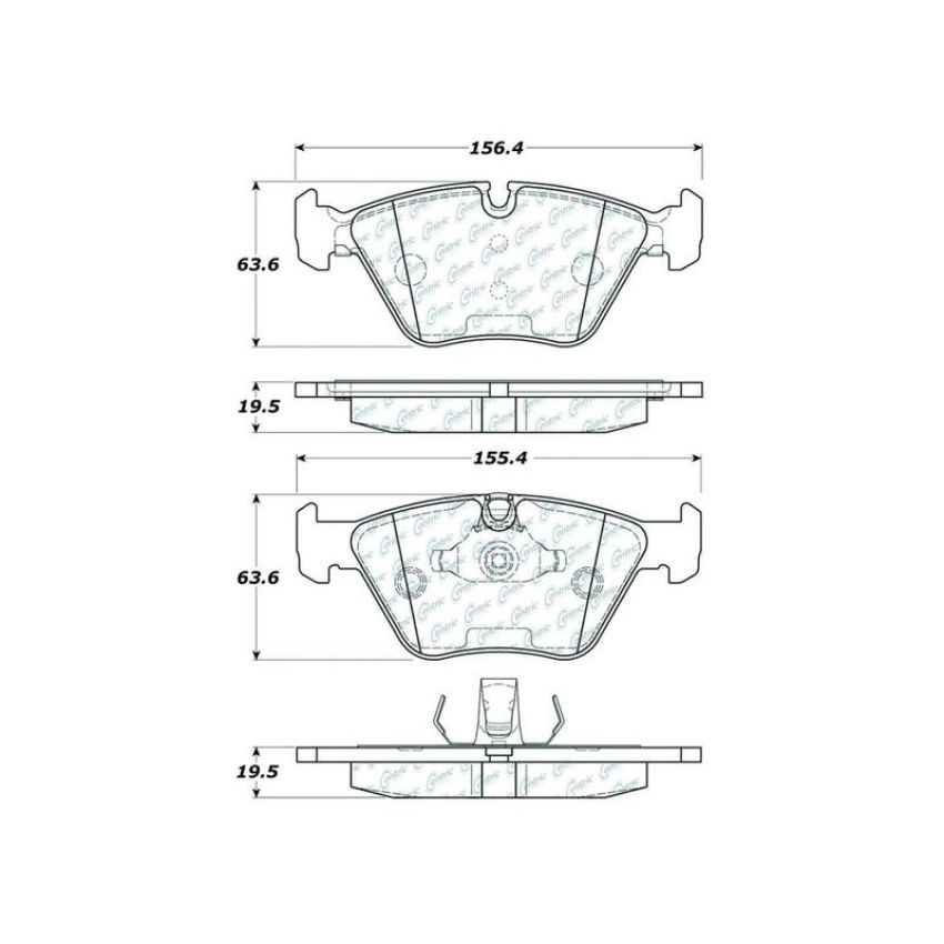 CENTRIC PARTS 104.09470 Posi Quiet Semi-Metallic Brake Pads with Hardware