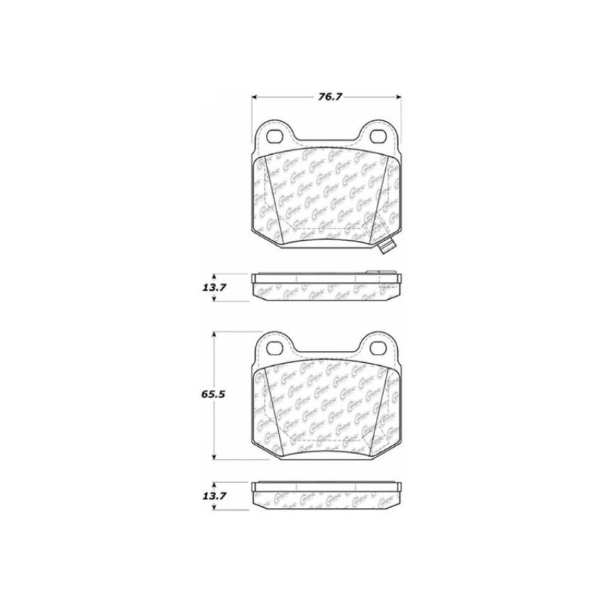 CENTRIC PARTS 104.09611 Posi Quiet Semi-Metallic Brake Pads with Hardware