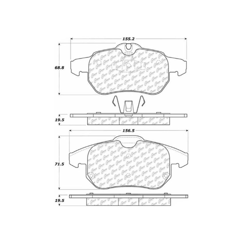 CENTRIC PARTS 104.09721 Posi Quiet Semi-Metallic Brake Pads with Hardware