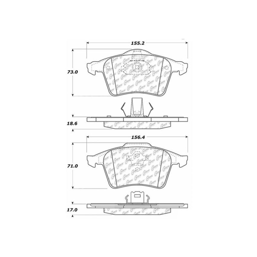 CENTRIC PARTS 104.09790 Posi Quiet Semi-Metallic Brake Pads with Hardware