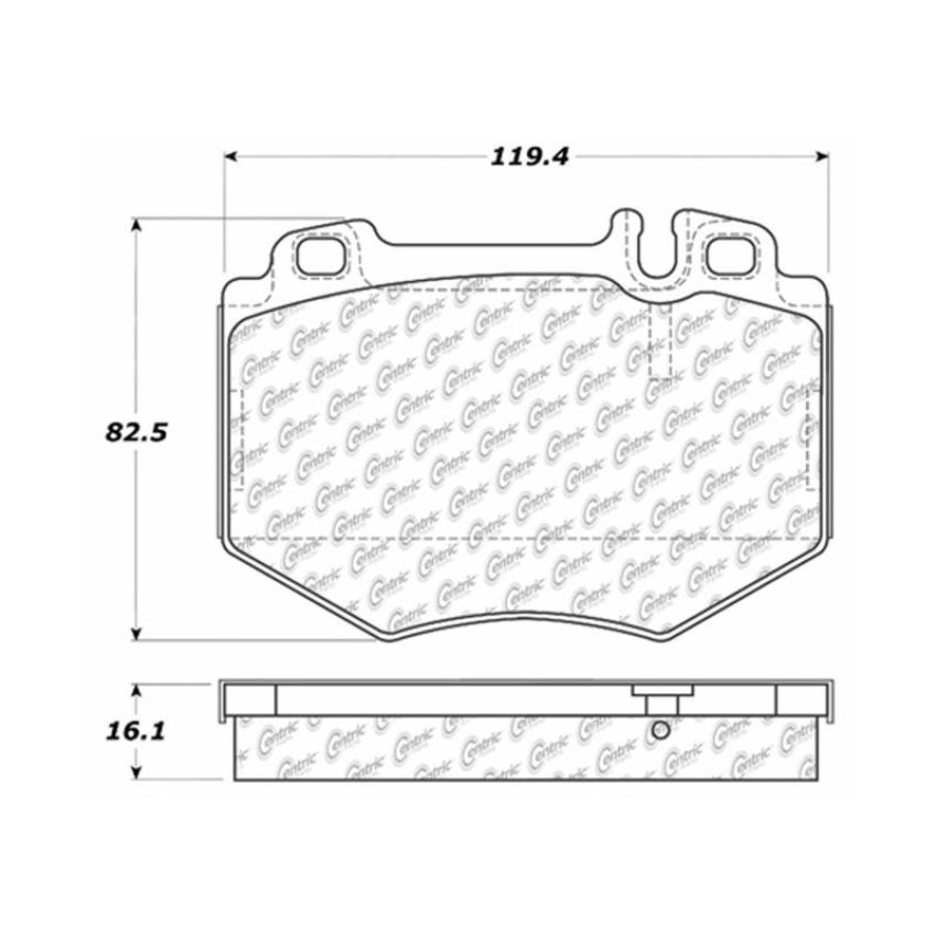 CENTRIC PARTS 104.09850 Posi Quiet Semi-Metallic Brake Pads with Hardware