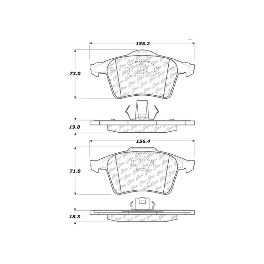 CENTRIC PARTS 104.10030 Posi Quiet Semi-Metallic Brake Pads with Hardware