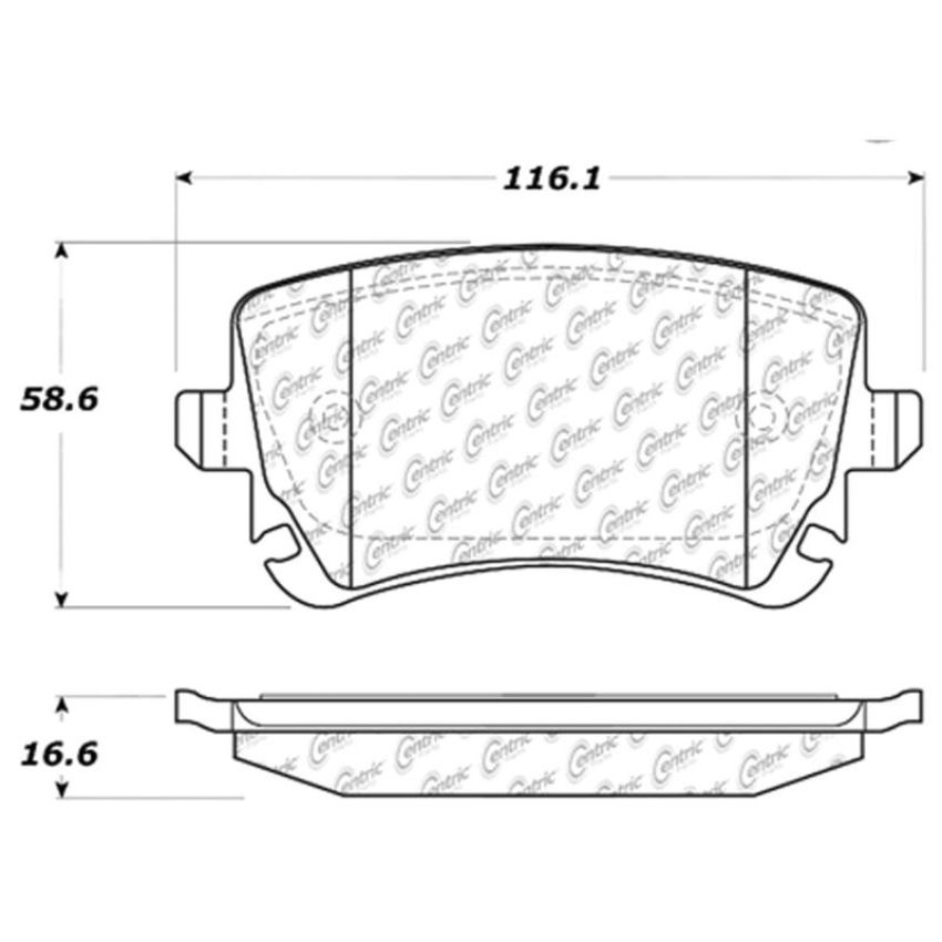 CENTRIC PARTS 104.10180 Posi Quiet Semi-Metallic Brake Pads with Hardware