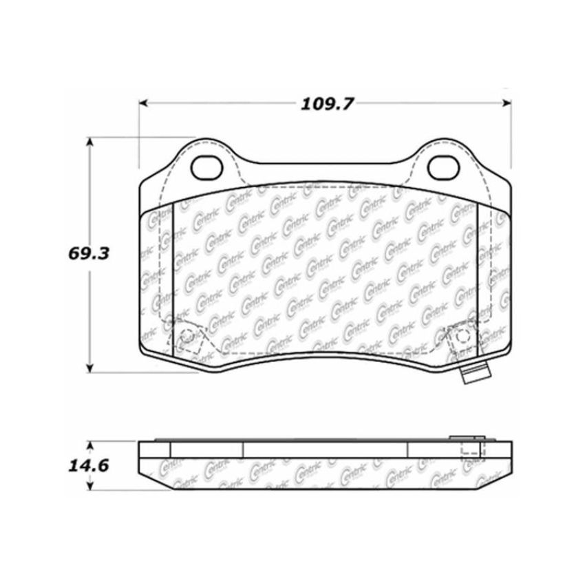 CENTRIC PARTS 104.10530 Posi Quiet Semi-Metallic Brake Pads with Hardware
