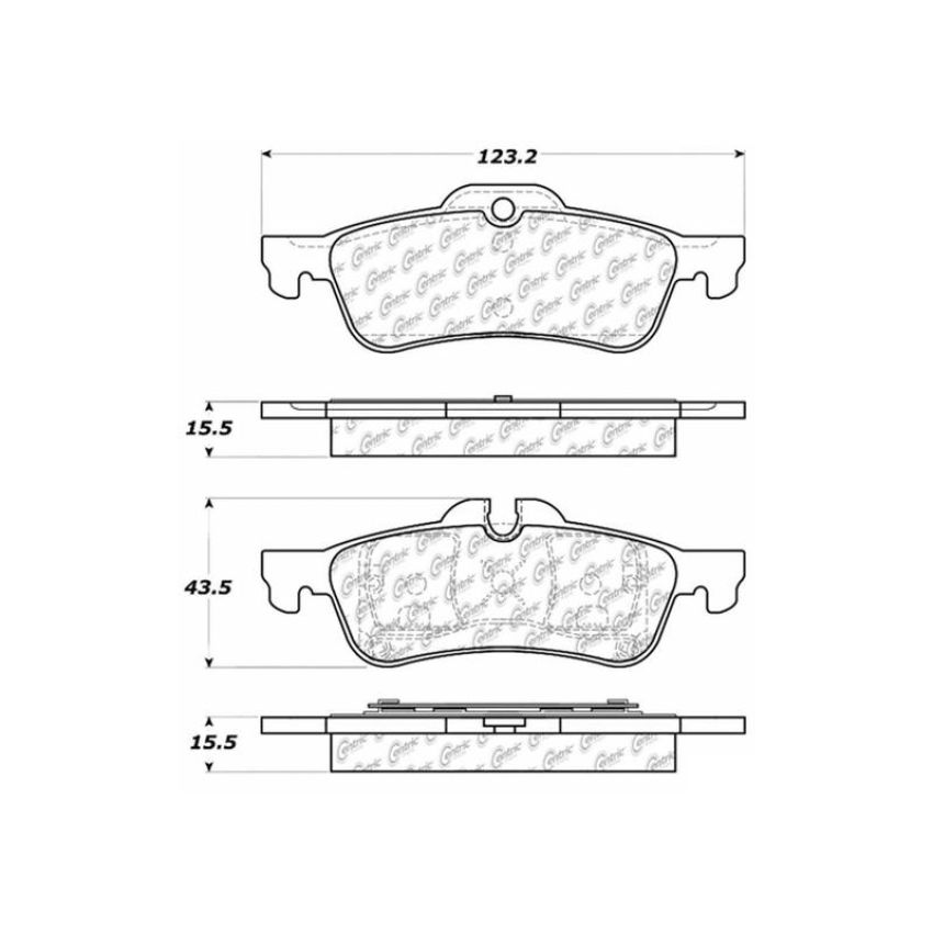 CENTRIC PARTS 104.10600 Posi Quiet Semi-Metallic Brake Pads with Hardware