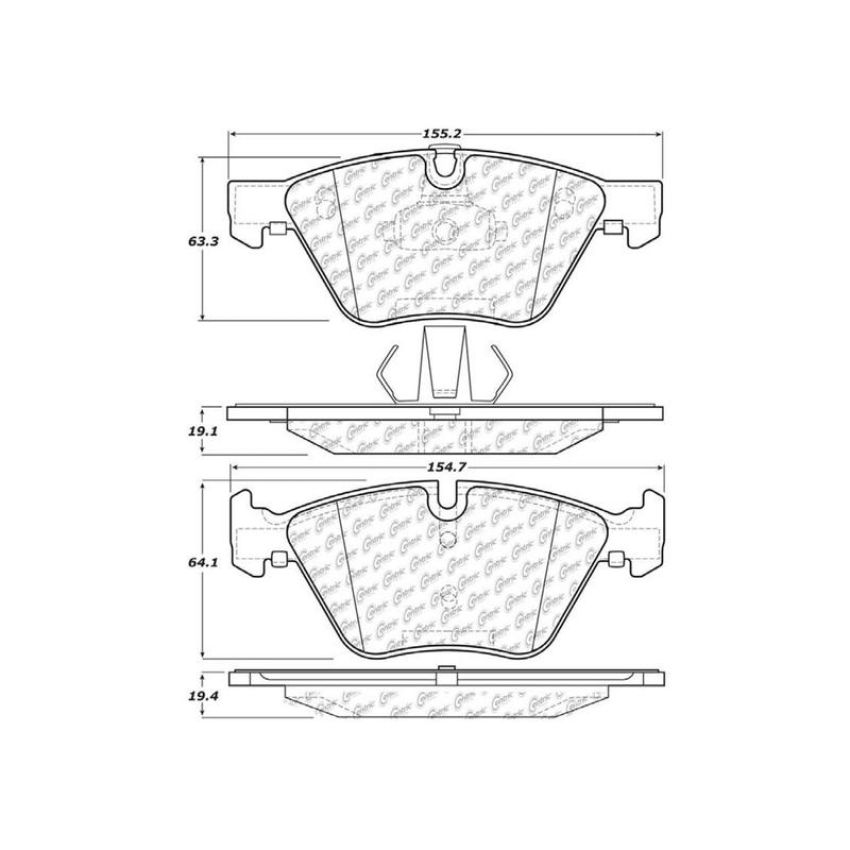 CENTRIC PARTS 104.10612 Posi Quiet Semi-Metallic Brake Pads with Hardware