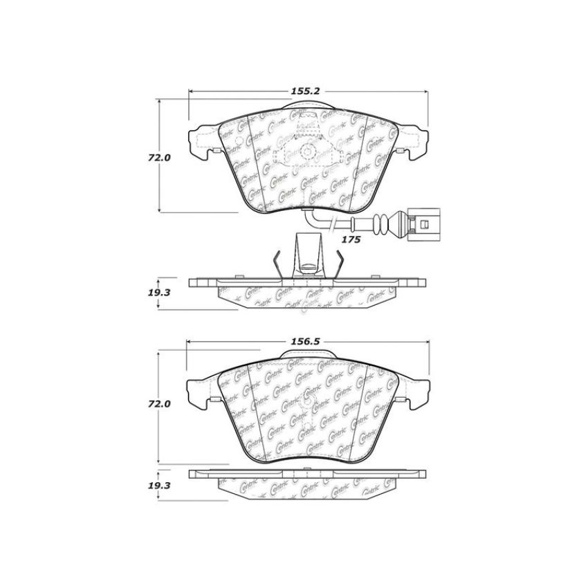 CENTRIC PARTS 104.11110 Posi Quiet Semi-Metallic Brake Pads with Hardware