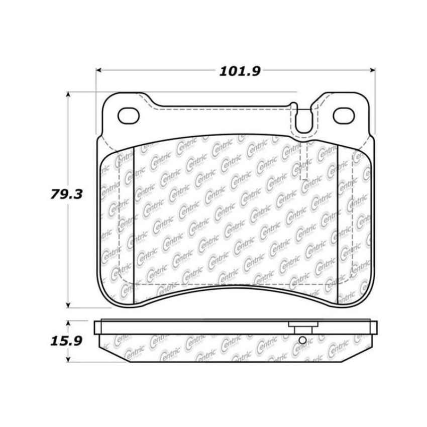 CENTRIC PARTS 104.11210 Posi Quiet Semi-Metallic Brake Pads with Hardware