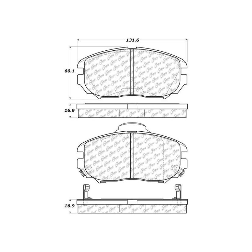 CENTRIC PARTS 104.11250 Posi Quiet Semi-Metallic Brake Pads with Hardware