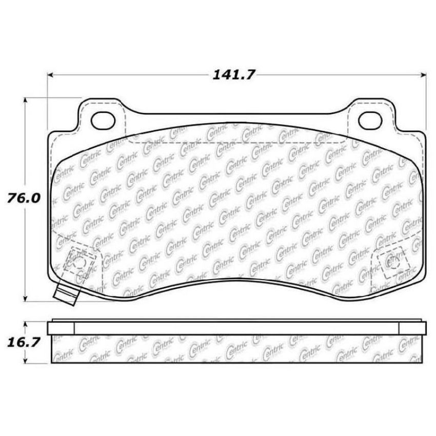 CENTRIC PARTS 104.11490 Posi Quiet Semi-Metallic Brake Pads with Hardware