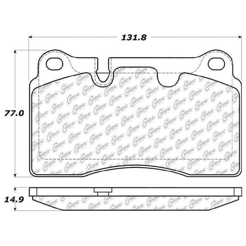 CENTRIC PARTS 104.11650 Posi Quiet Semi-Metallic Brake Pads with Hardware