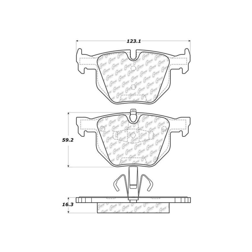 CENTRIC PARTS 104.11700 Posi Quiet Semi-Metallic Brake Pads with Hardware