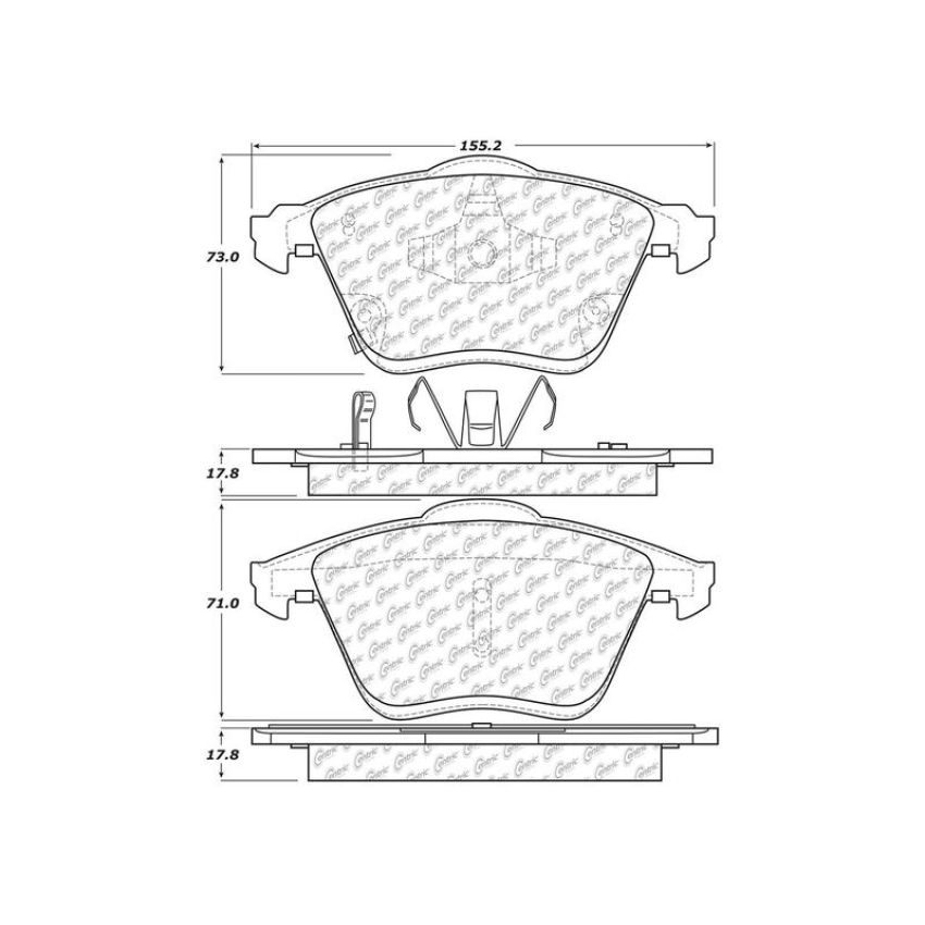 CENTRIC PARTS 104.11860 Posi Quiet Semi-Metallic Brake Pads with Hardware