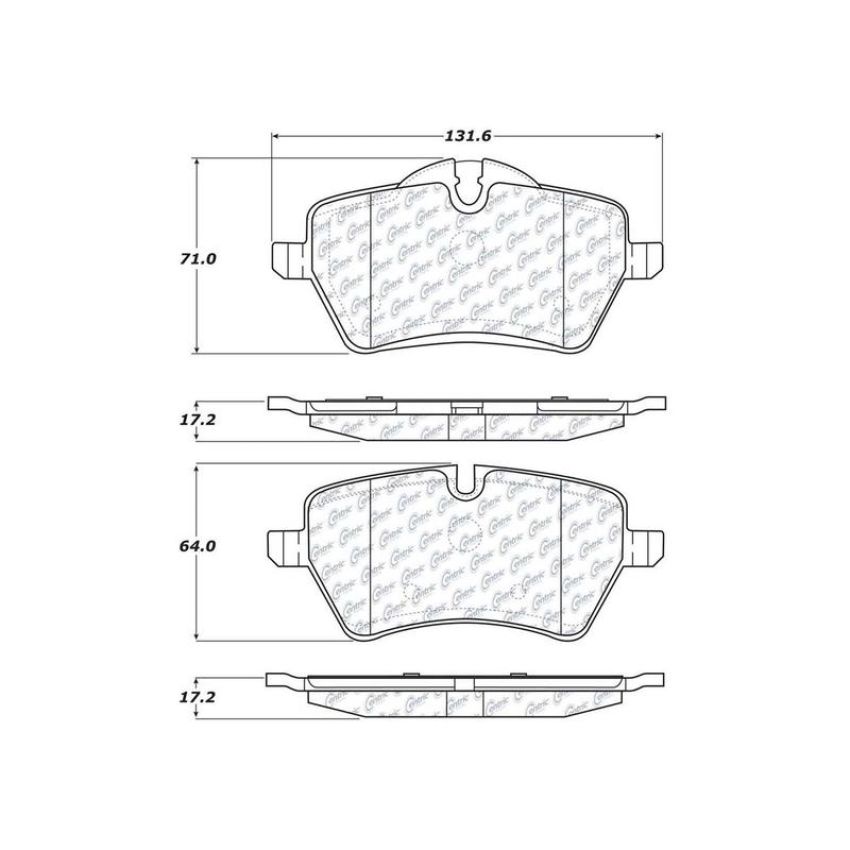 CENTRIC PARTS 104.12040 Posi Quiet Semi-Metallic Brake Pads with Hardware