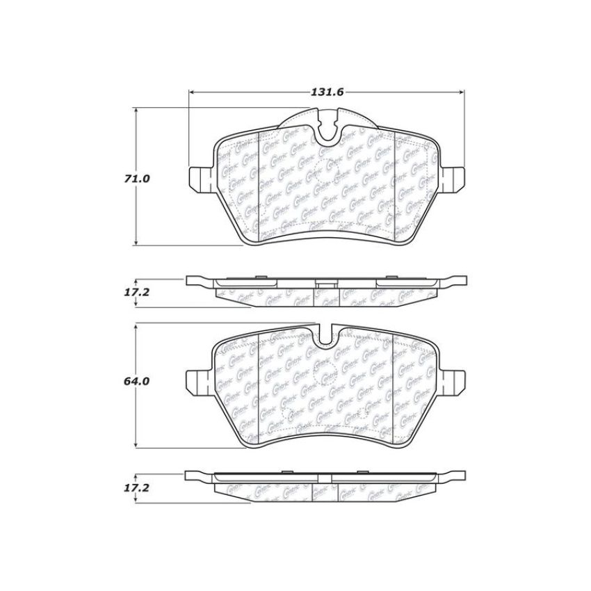 CENTRIC PARTS 104.12041 Posi Quiet Semi-Metallic Brake Pads with Hardware