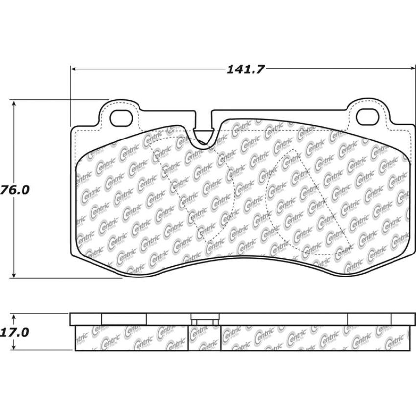 CENTRIC PARTS 104.12230 Posi Quiet Semi-Metallic Brake Pads with Hardware