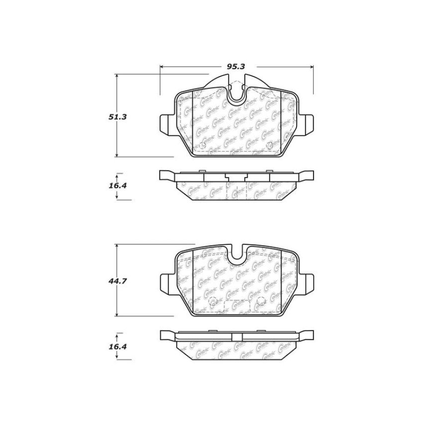 CENTRIC PARTS 104.12260 Posi Quiet Semi-Metallic Brake Pads with Hardware