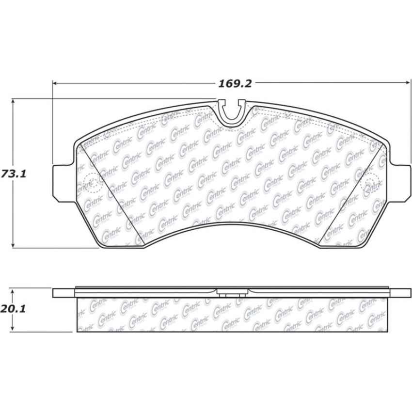 CENTRIC PARTS 104.12680 Posi Quiet Semi-Metallic Brake Pads with Hardware