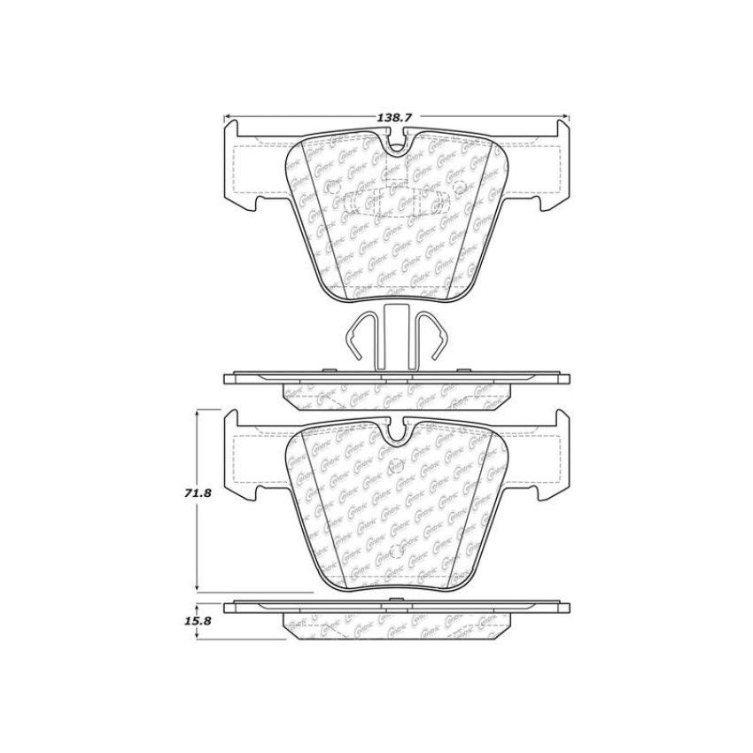 CENTRIC PARTS 104.12890 Posi Quiet Semi-Metallic Brake Pads with Hardware