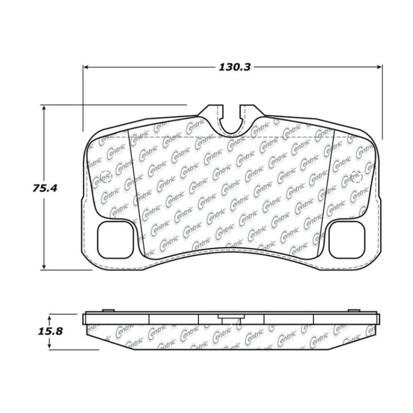 CENTRIC PARTS 104.13000 Posi Quiet Semi-Metallic Brake Pads with Hardware