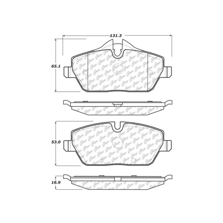 CENTRIC PARTS 104.13081 Posi Quiet Semi-Metallic Brake Pads with Hardware