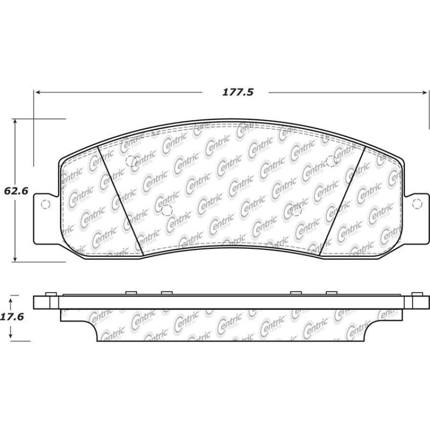 CENTRIC PARTS 104.13330 Posi Quiet Semi-Metallic Brake Pads with Hardware