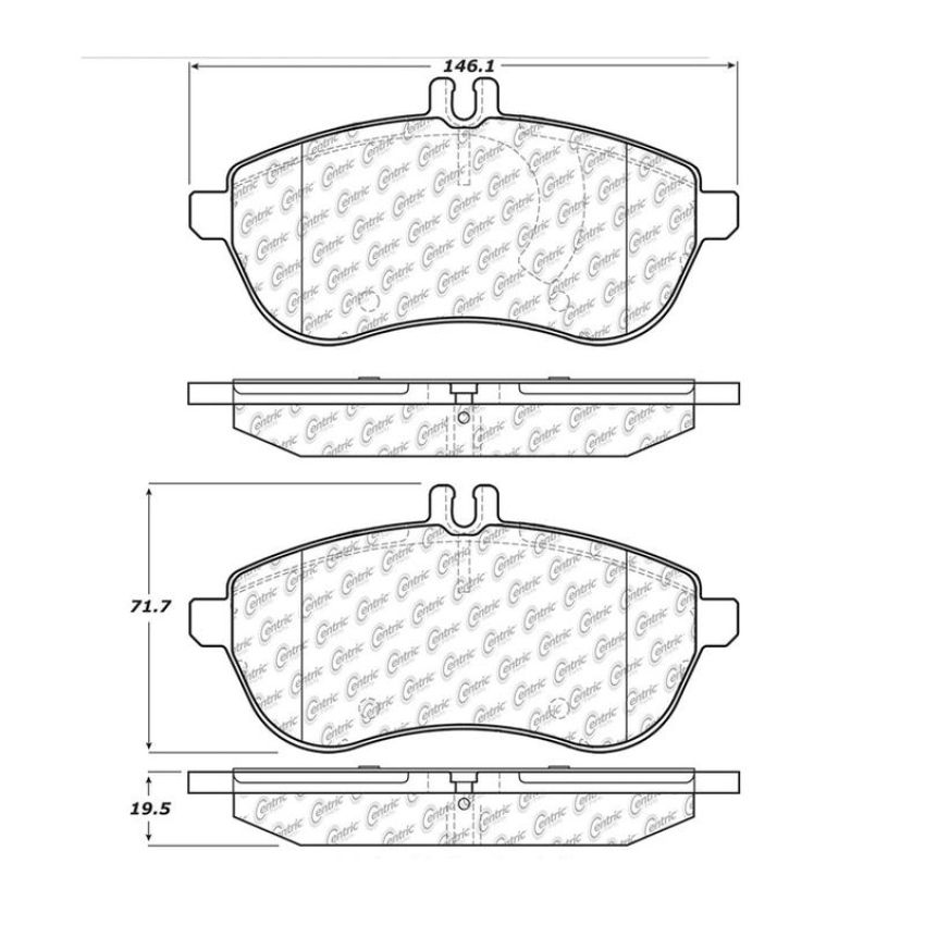 CENTRIC PARTS 104.13400 Posi Quiet Semi-Metallic Brake Pads with Hardware
