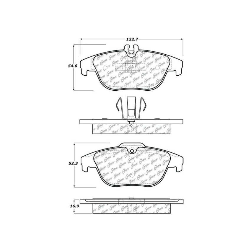 CENTRIC PARTS 104.13410 Posi Quiet Semi-Metallic Brake Pads with Hardware