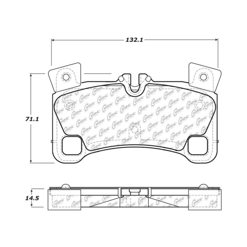 CENTRIC PARTS 104.13500 Posi Quiet Semi-Metallic Brake Pads with Hardware