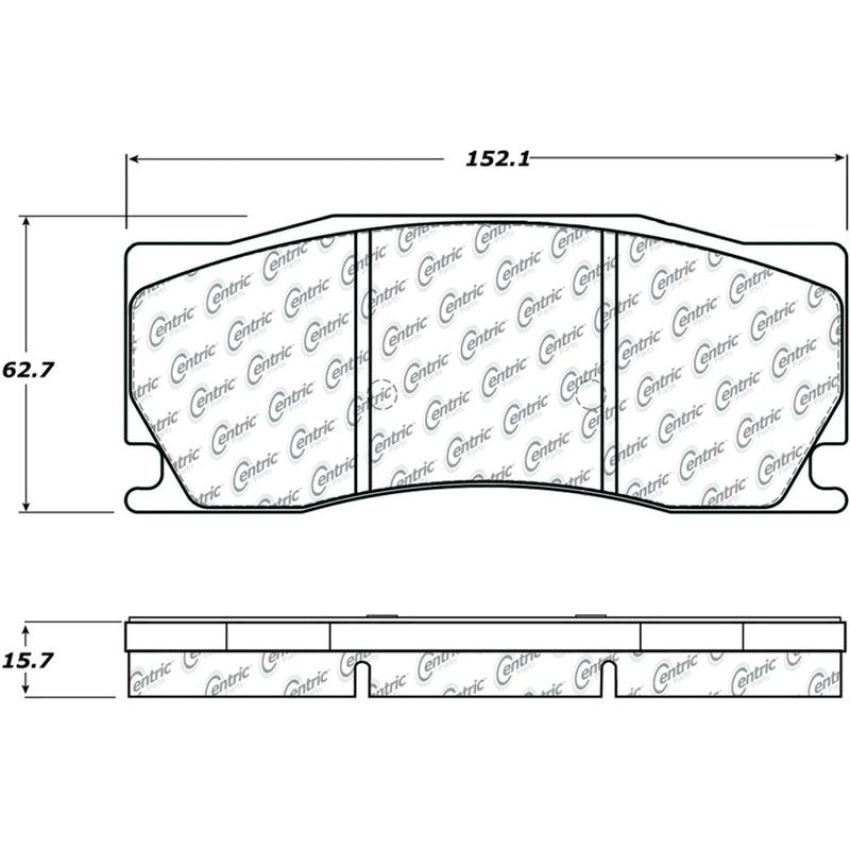 CENTRIC PARTS 104.13550 Posi Quiet Semi-Metallic Brake Pads with Hardware