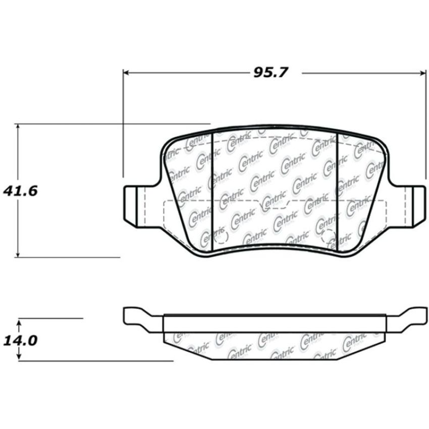 CENTRIC PARTS 104.13580 Posi Quiet Semi-Metallic Brake Pads with Hardware