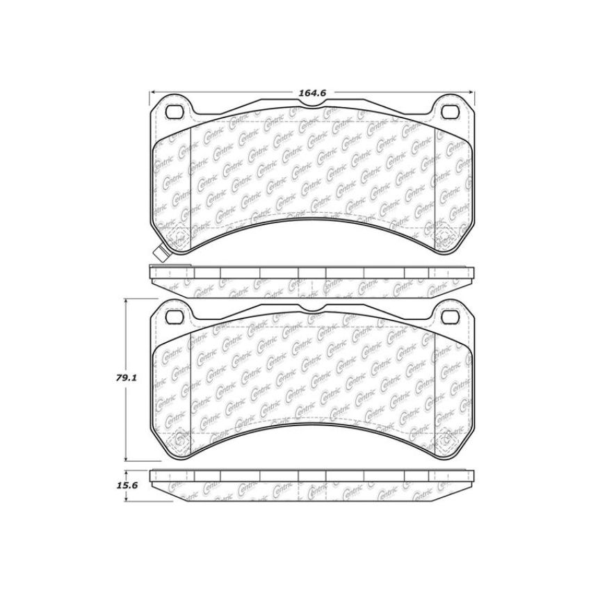 CENTRIC PARTS 104.13650 Posi Quiet Semi-Metallic Brake Pads with Hardware