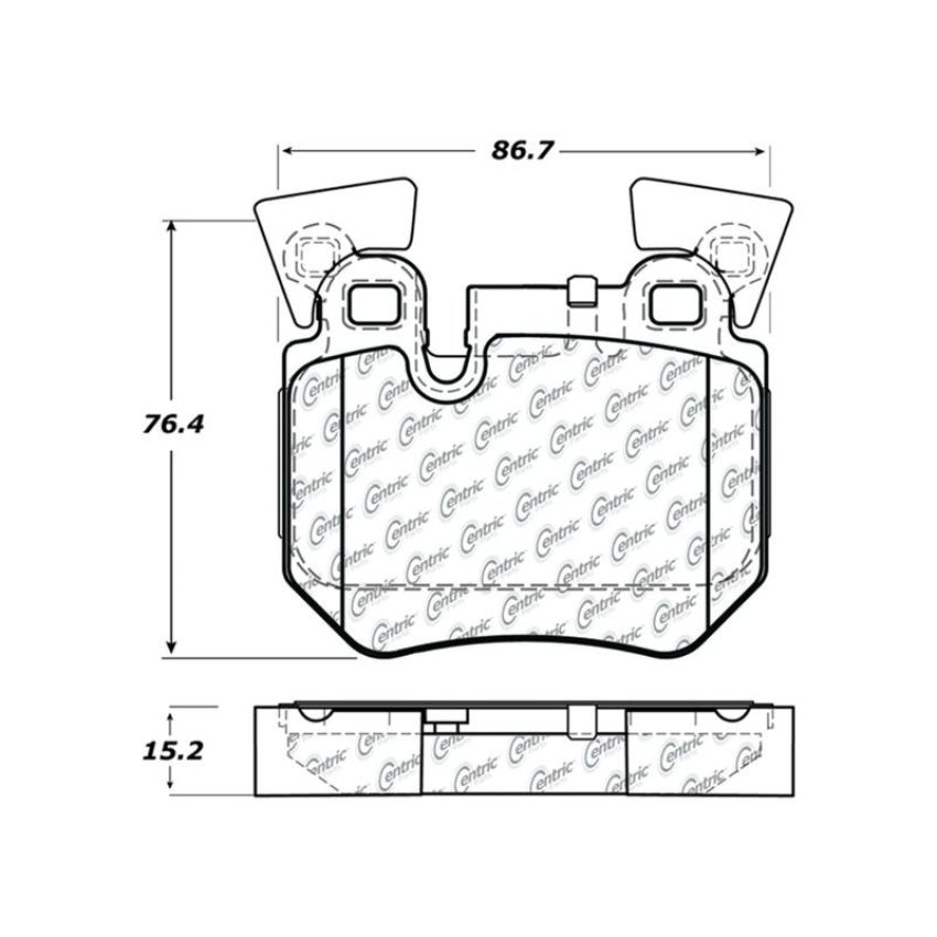 CENTRIC PARTS 104.13720 Posi Quiet Semi-Metallic Brake Pads with Hardware