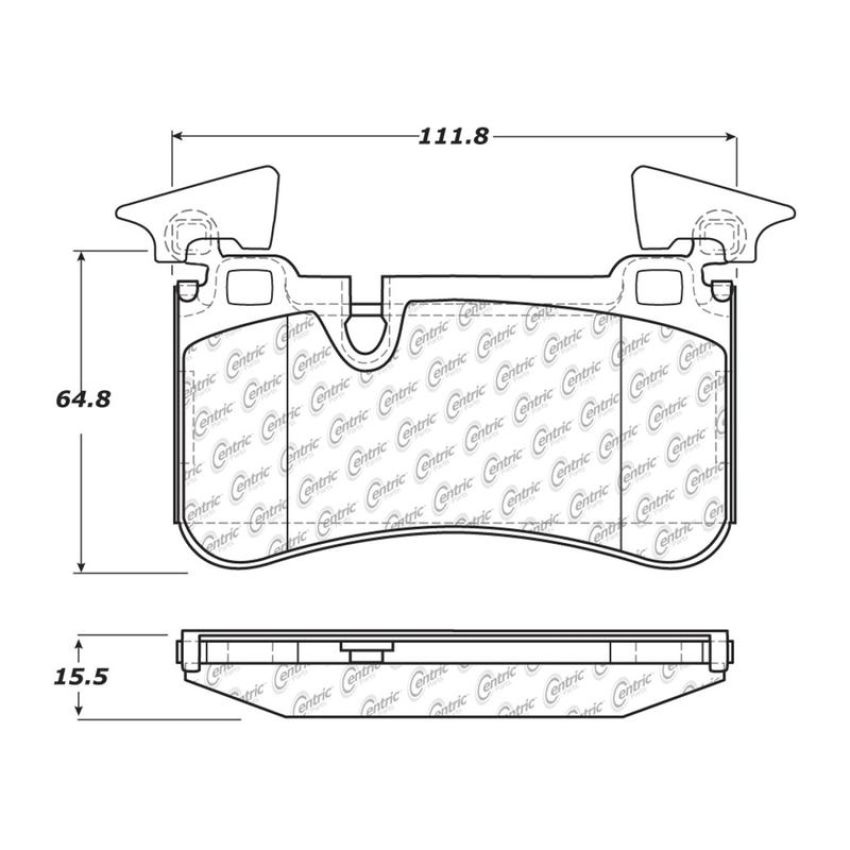 CENTRIC PARTS 104.13730 Posi Quiet Semi-Metallic Brake Pads