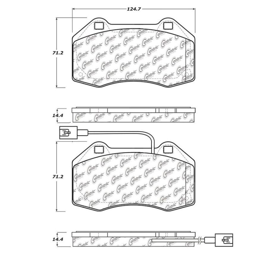 CENTRIC PARTS 104.13791 Posi Quiet Semi-Metallic Brake Pads with Hardware