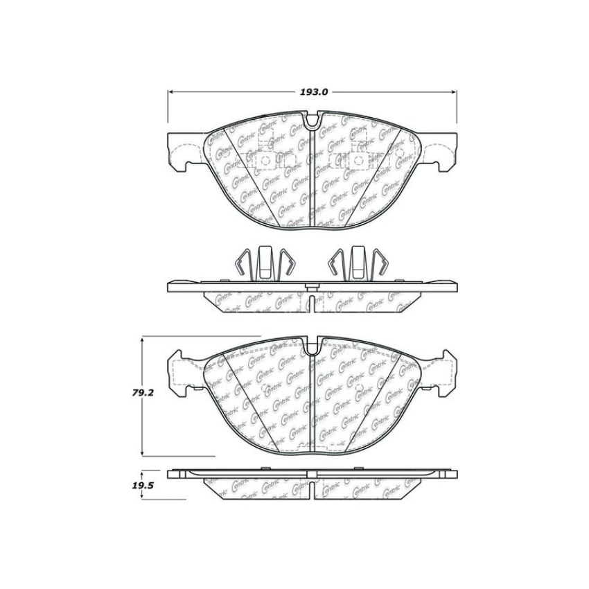 CENTRIC PARTS 104.13810 Posi Quiet Semi-Metallic Brake Pads with Hardware