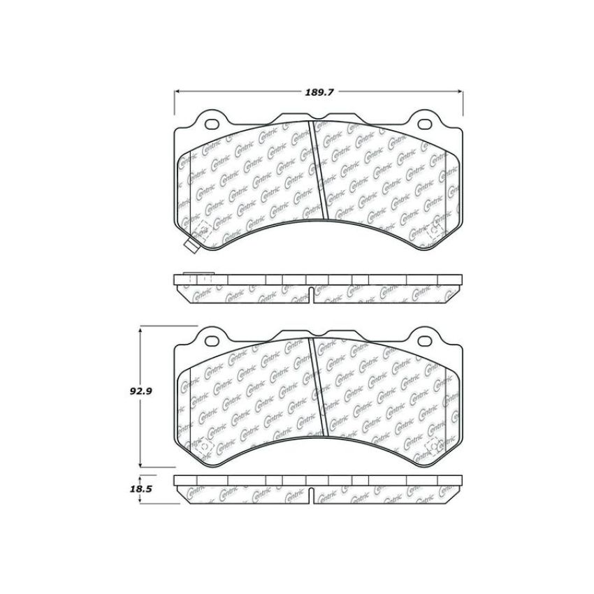 CENTRIC PARTS 104.13820 Posi Quiet Semi-Metallic Brake Pads