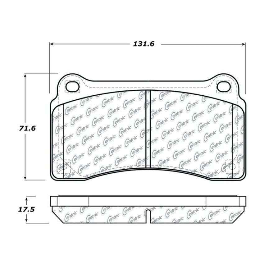 CENTRIC PARTS 104.13830 Posi Quiet Semi-Metallic Brake Pads with Hardware