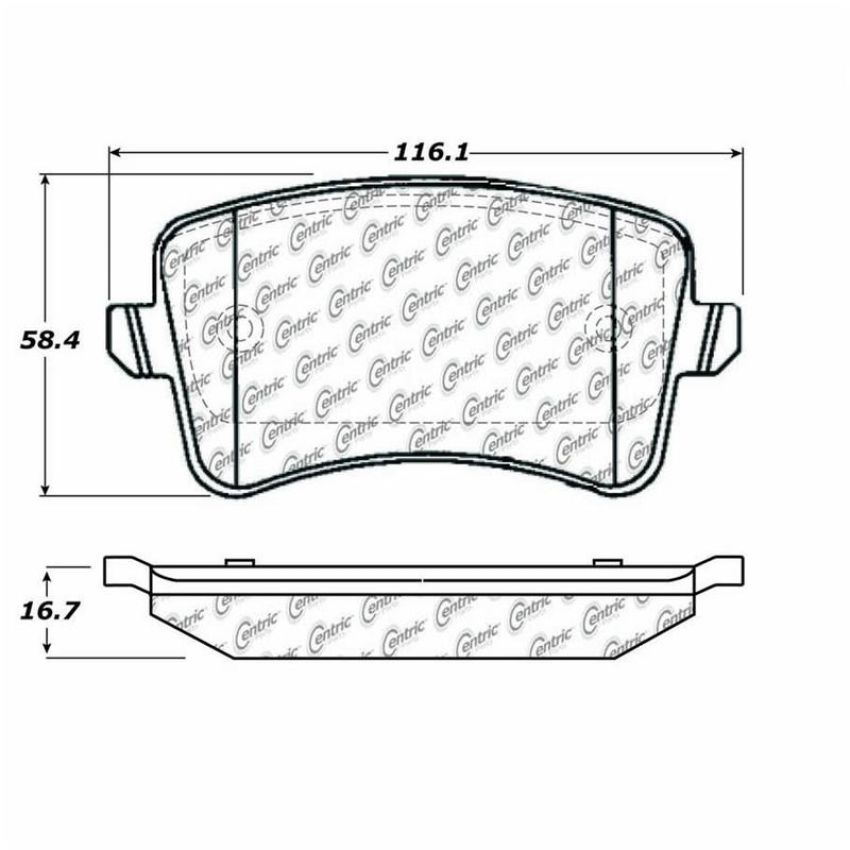 CENTRIC PARTS 104.13860 Posi Quiet Semi-Metallic Brake Pads with Hardware