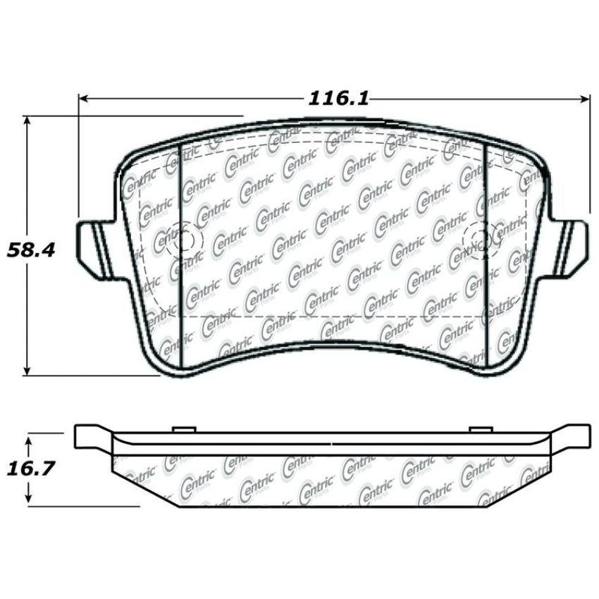 CENTRIC PARTS 104.13861 Posi Quiet Semi-Metallic Brake Pads with Hardware