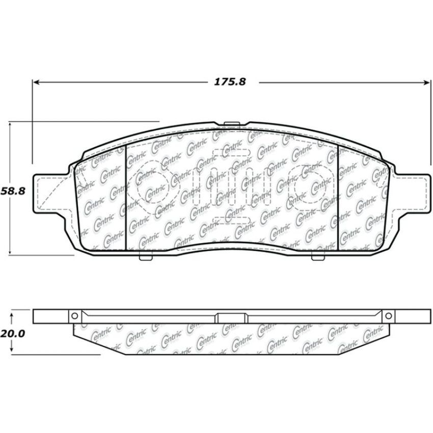 CENTRIC PARTS 104.13920 Posi Quiet Semi-Metallic Brake Pads with Hardware