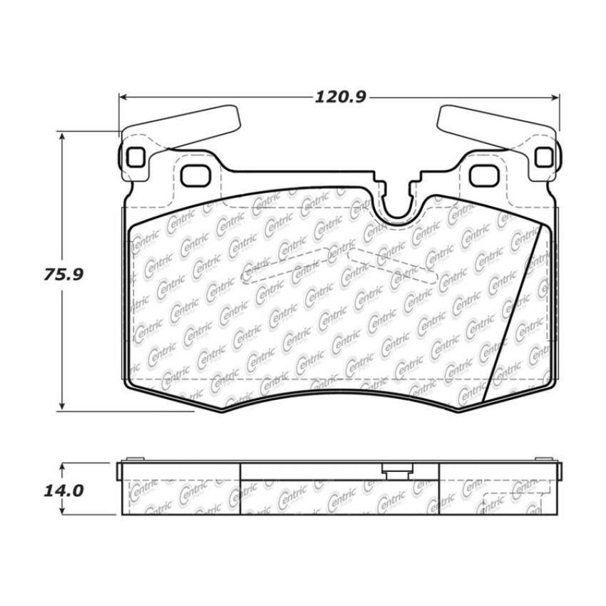 CENTRIC PARTS 104.14030 Posi Quiet Semi-Metallic Brake Pads