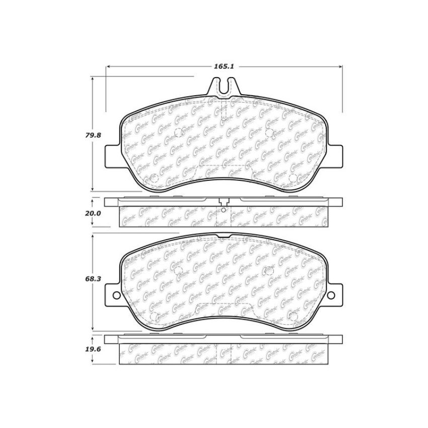 CENTRIC PARTS 104.14060 Posi Quiet Semi-Metallic Brake Pads with Hardware
