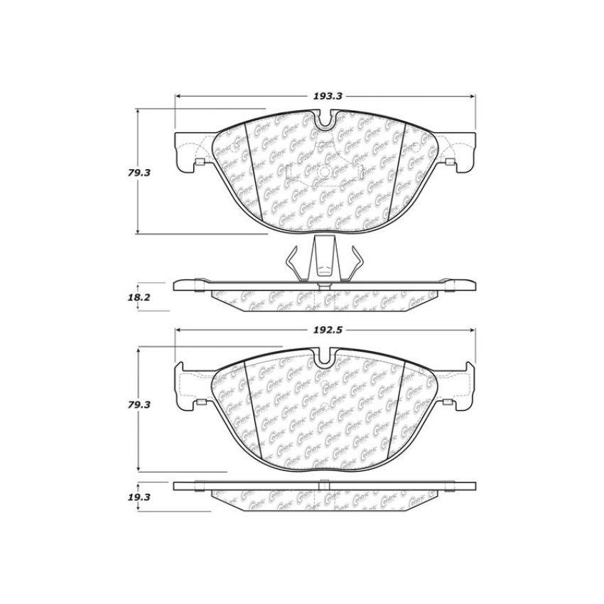 CENTRIC PARTS 104.14090 Posi Quiet Semi-Metallic Brake Pads